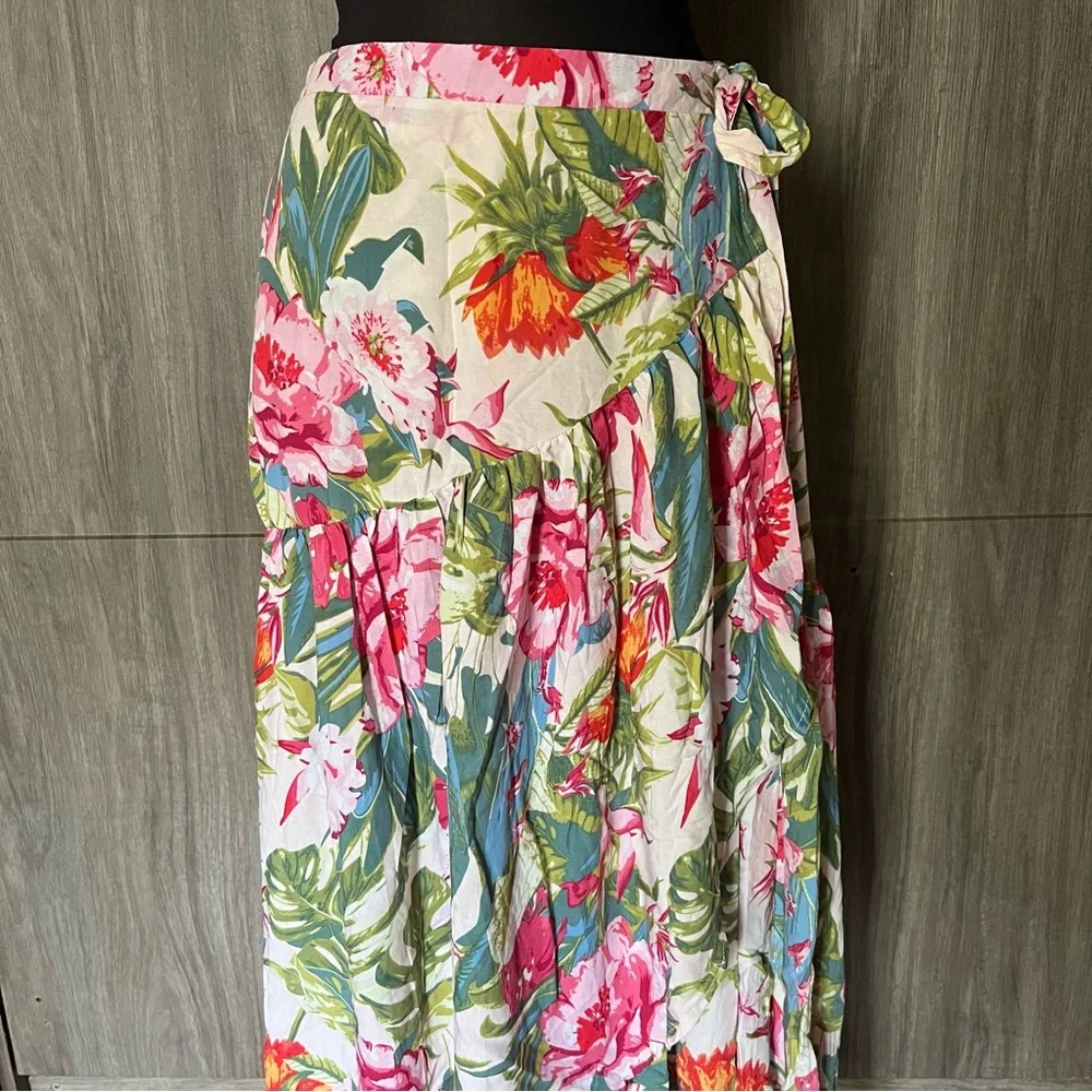 Rachel Roy Colorful Floral Wrap Skirt - Picture 2 of 8